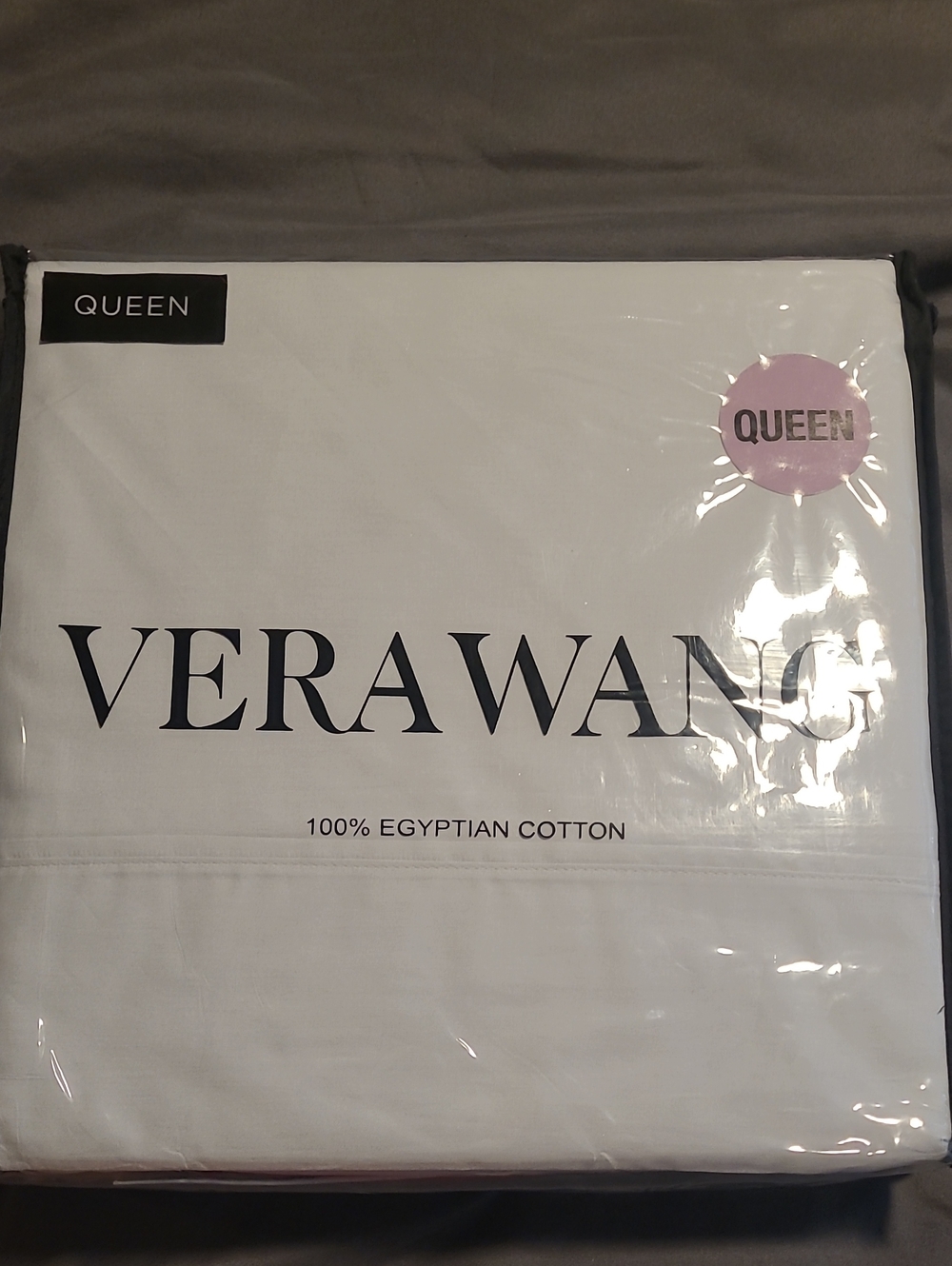 Vera Wang Blue Gray Queen Egyptian Cotton Sheet Set